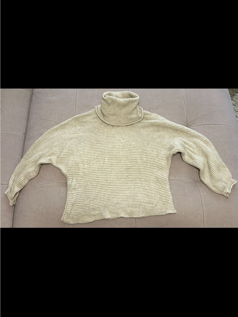Cozy Neutral Ribbed Turtleneck Sweater